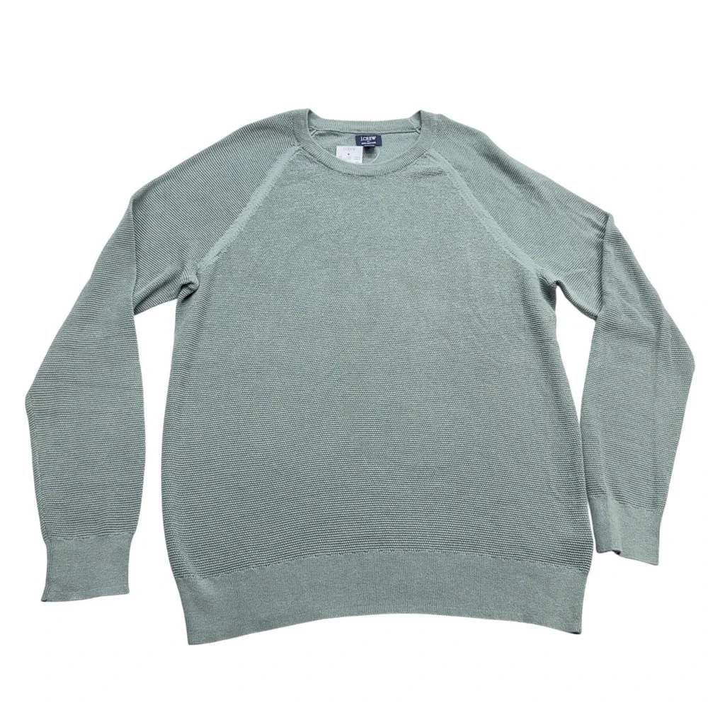 J.Crew Textured Knit Raglan Pullover Crewneck Sweater Men's M Sage Green